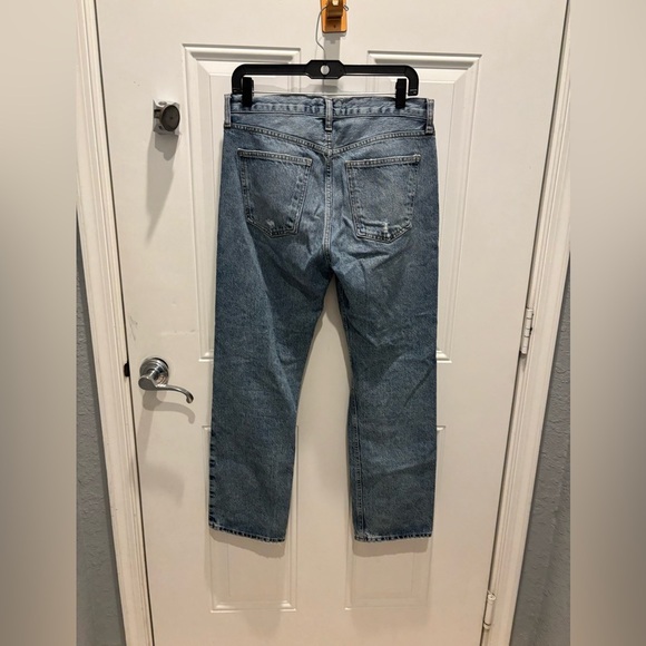 Agolde Mia Jeans Distressed High-Rise Straight Leg Denim Size 28 - Picture 3 of 8